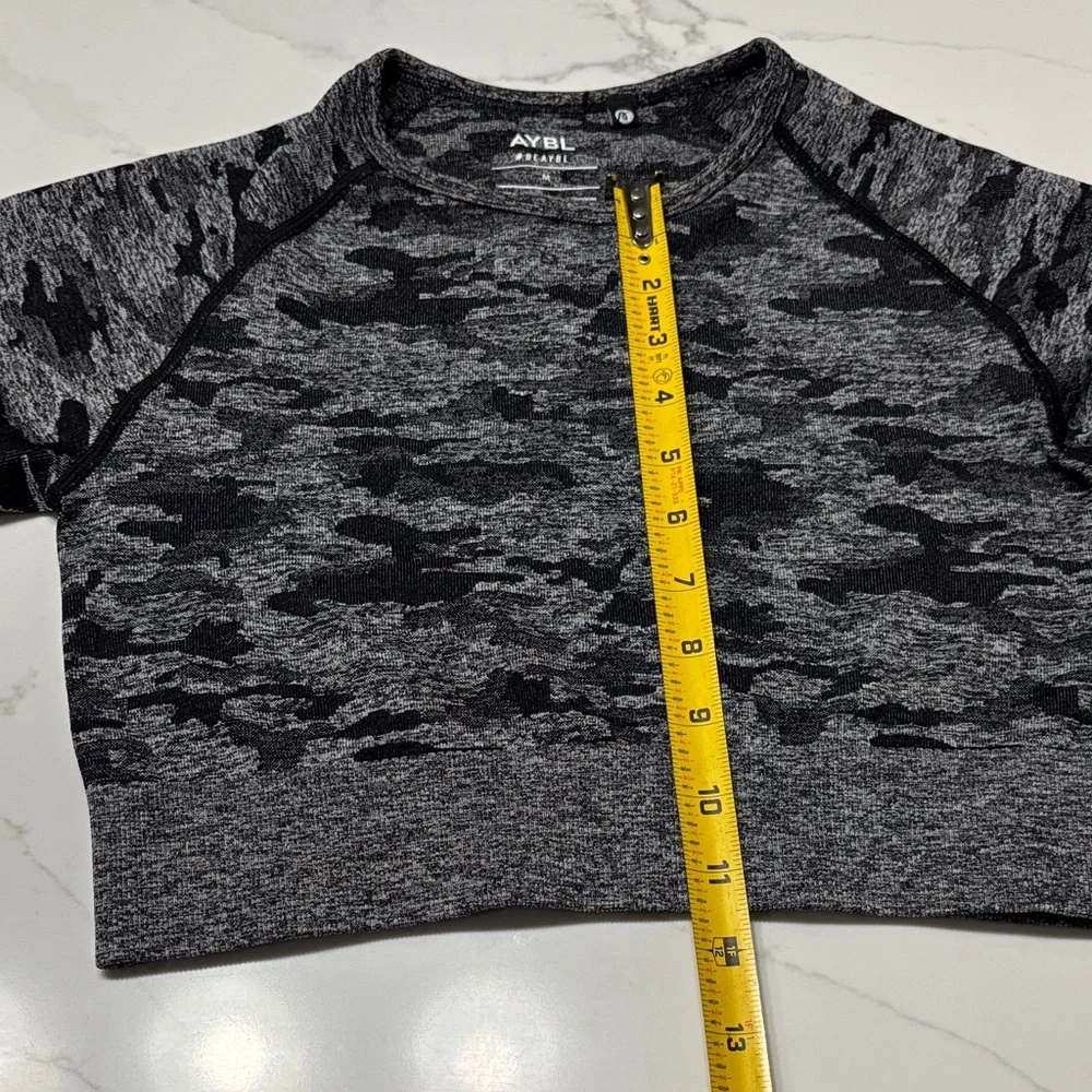AYBL Charcoal and Black Patterned Crop Top